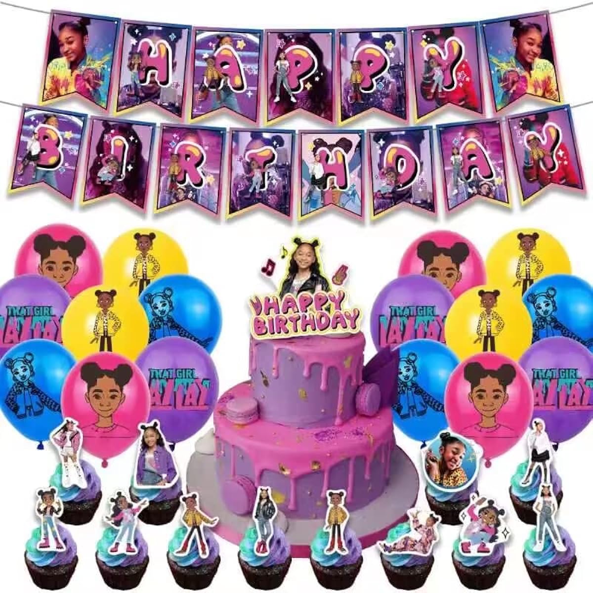That Girl Lay Girl Birthday Party Decorations, Music Super Girl Theme Party Supplies, That Girl Theme Fans, Kids Birthday Party Supplies