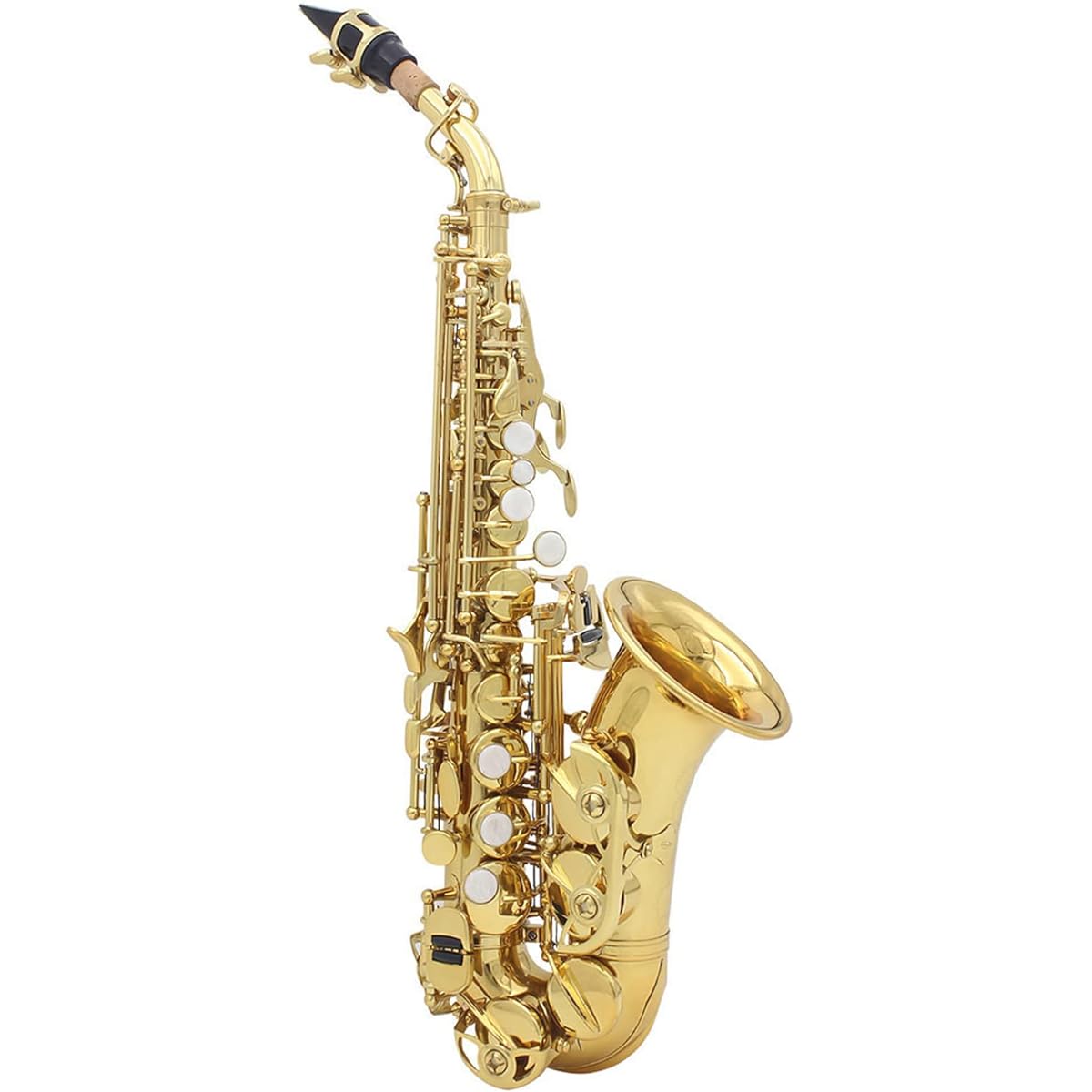 BUZHI Set Soprano Saxophone Bb Saxophone Made of Brass For wind orchestra, practice, and performances. Convenience is up to you! Gold Engraved pattern