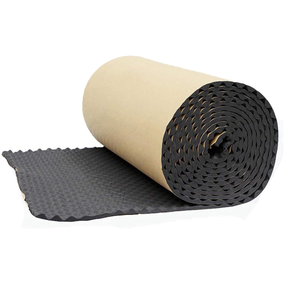 Self-adhesive Sound Absorbing Cotton, Moisture Proof Fire Proof Soundproofing Cotton, Acoustic Room Treatment, Foldable Portable Soundproofing Foam (Yellow) (Black)