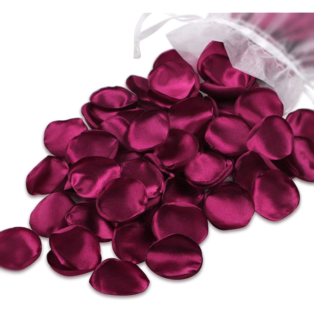 PONATIA 300 Pieces Artificial Rose Petals for Girls Scattered Petals for Wedding Aisle Centerpieces Table Confetti Party Favors Home Decorations (Burgundy)