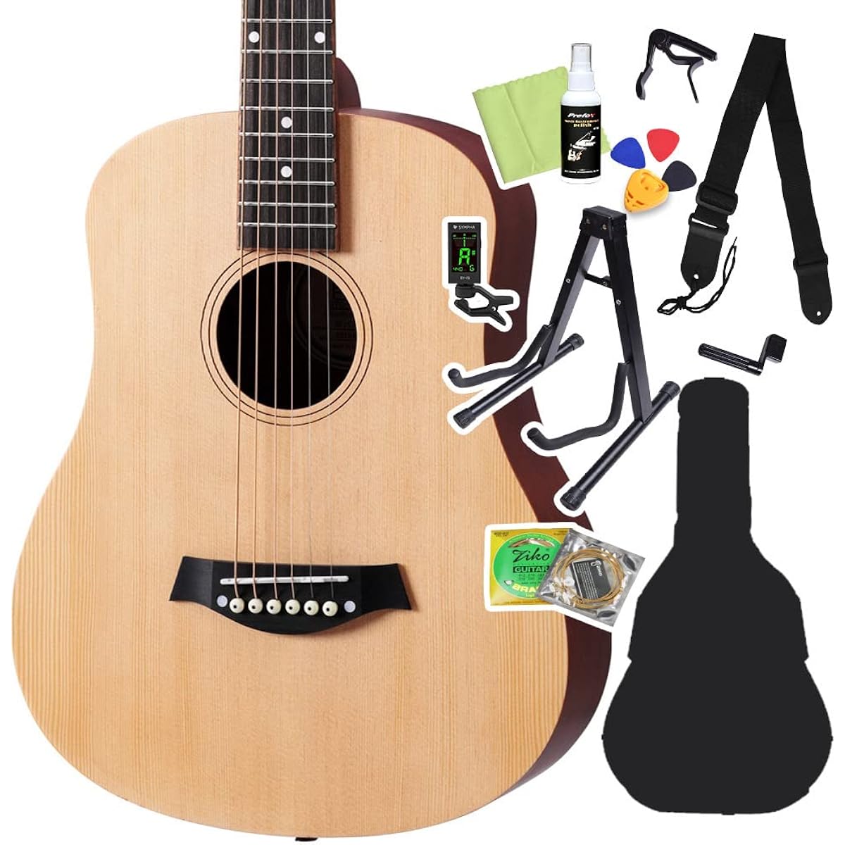 Otooto DT1S NTS (Natural Spruce) Acoustic Guitar Beginner 12-Piece Set Mini Guitar Natural Spruce Otooto