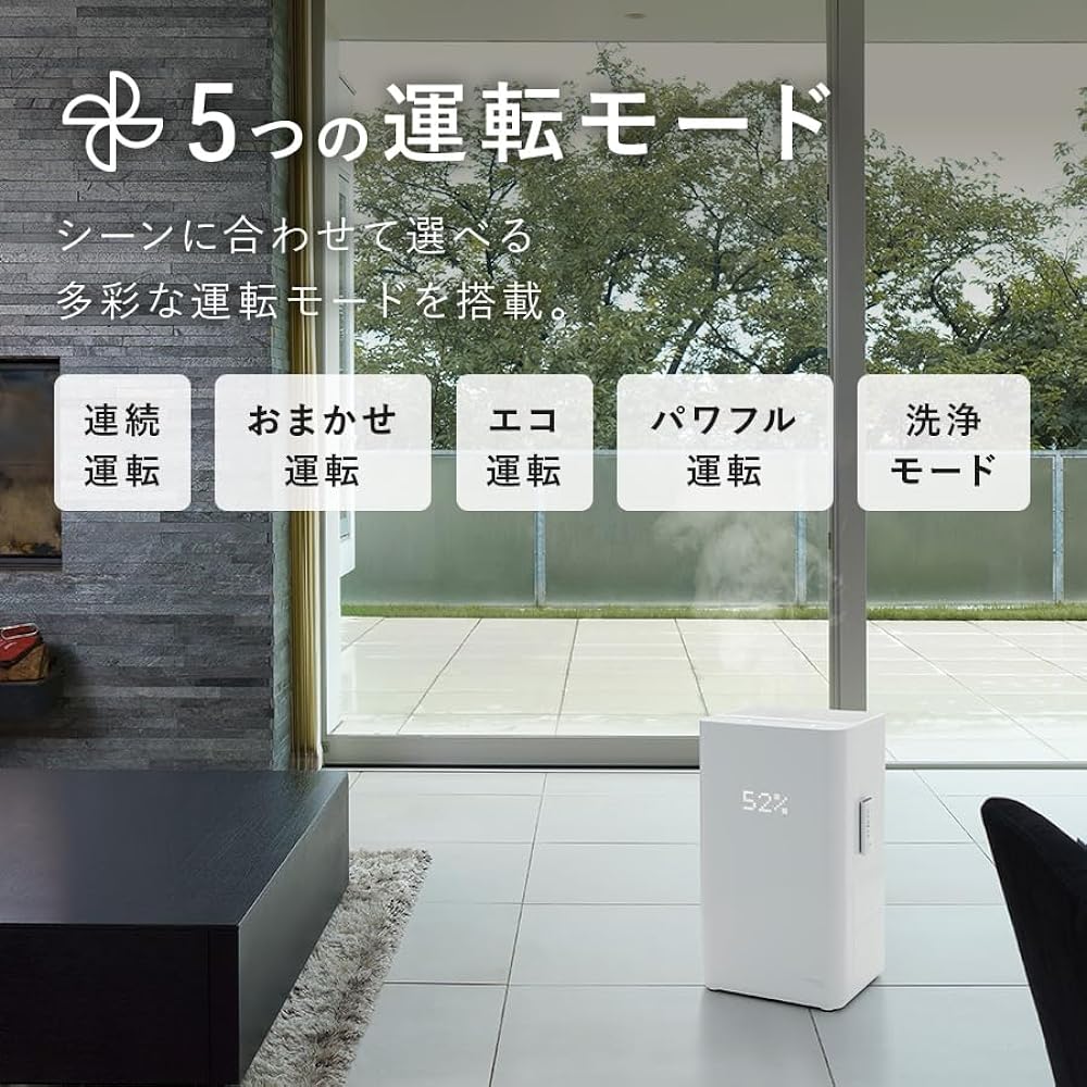Three Up Top Water Supply Type Large Capacity Steam Humidifier 5.5L Maximum Humidification Volume 600ml/h 17 Tatami Hygienic ST-T2139WH