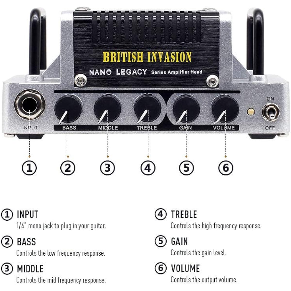 HOTONE BRITISH INVASION British crunch guitar amp head / 3-band EQ for tone shaping, EFX loop, headphone out, AUX in / 4-16Ω compatible [Domestic regular product]