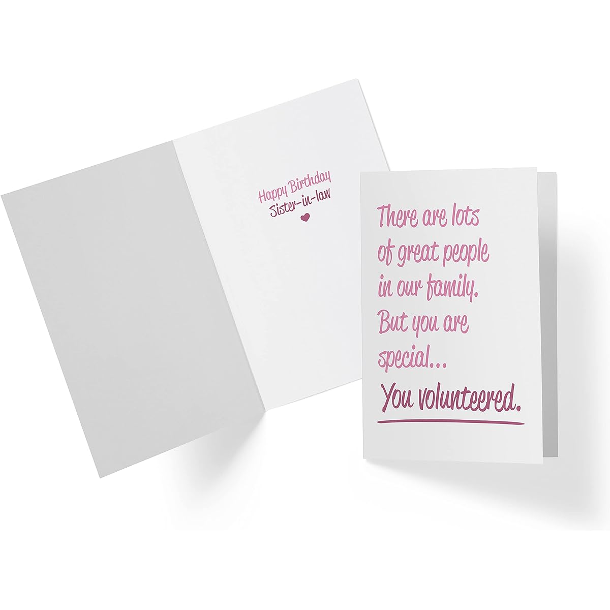 Sweet and Funny Birthday Card for Sister in Law Single Large 5.5 x 8.5 Greeting Card Birthday Card for Sister in Law - Karto - Volunteer Sister
