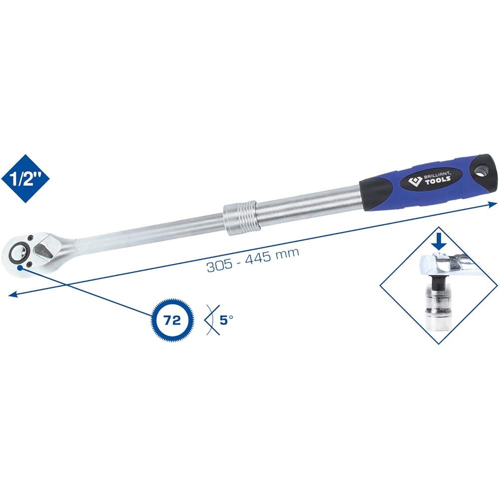 KS Tools 1/2" Telescopic Reversible Ratchet BT022992