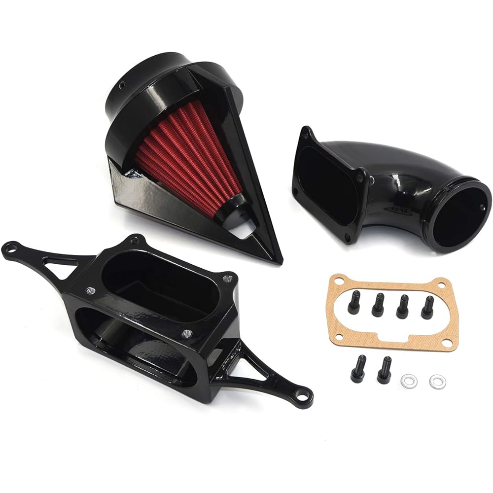 HTTMT- Glossy Black Diamond Air Cleaner Intake Compatible with 2002-2010 Roadstar Midnight Warrior [P/N:MT232C]