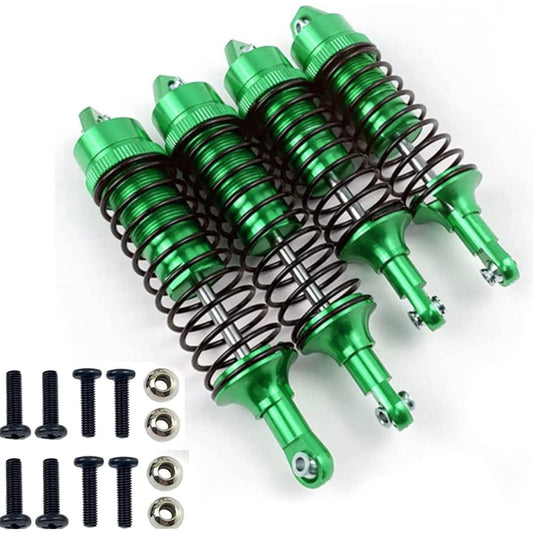 Aluminum Front & Rear Shock Absorber Assembled 1/10 Traxxas Slash 4x4 4WD 2WD Rustler VXL Stampede RC Car Upgrade Parts 4pcs/Set (Green)