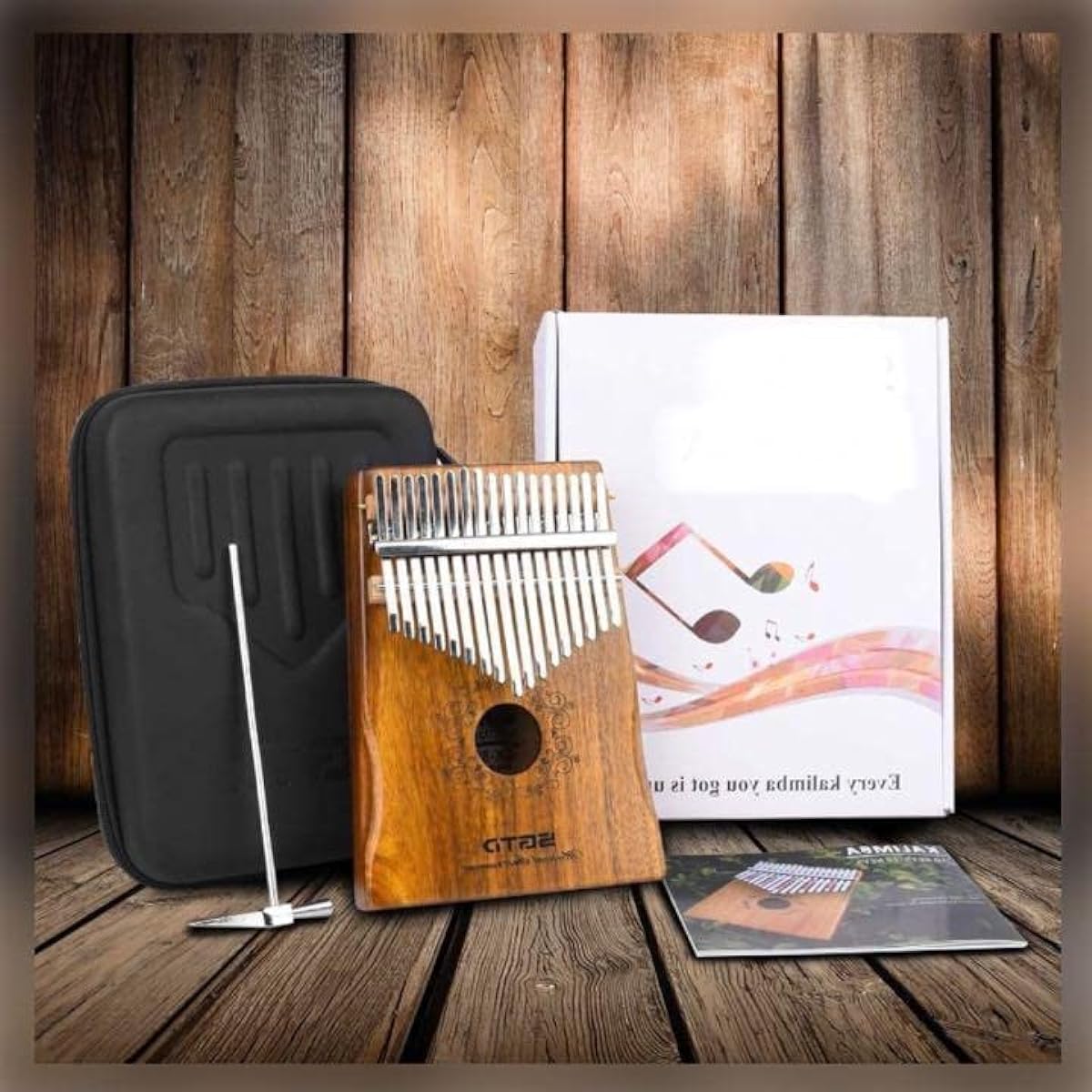 The same beautiful, clear tone as a piano. Made from carefully selected, high-quality, natural solid wood. Kalimba