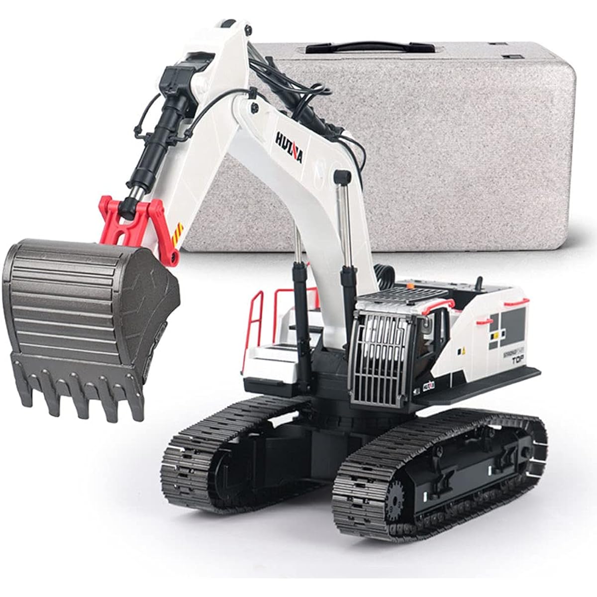Latest version alloy version Radio controlled excavator RC excavator 2.4GHz wireless 22CH infinite rotation workbench with LED light Miniature construction machinery toys for beach and sandbox