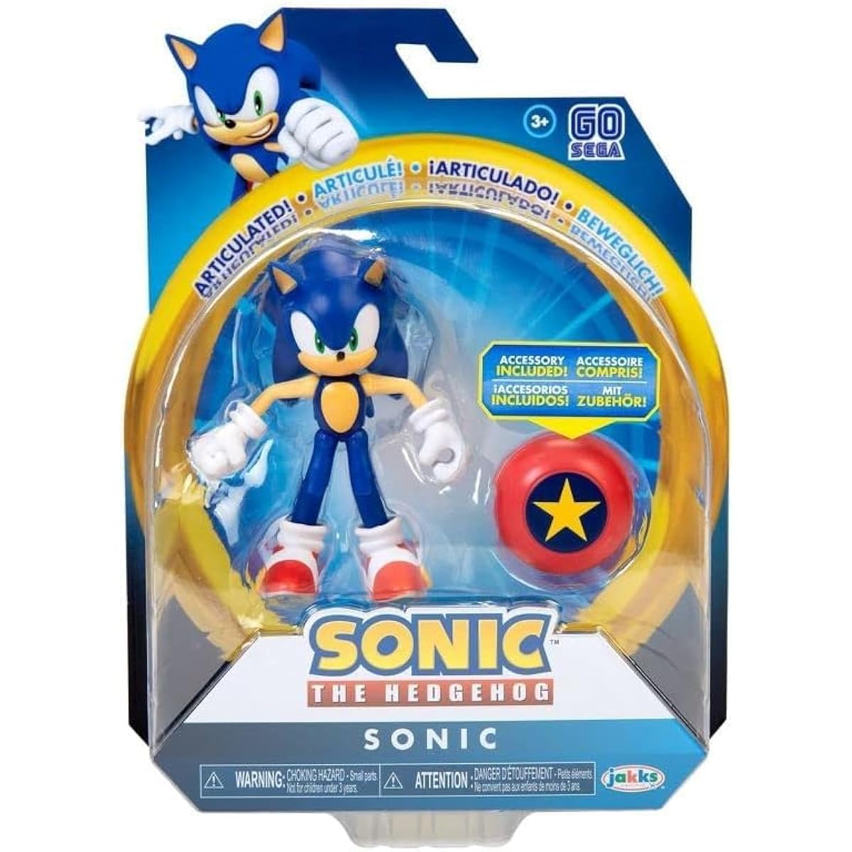 Sonic the Hedgehog 4-Inch Movable Action Figure Collection (Select Figure) (Classic Sonic with Monitor)