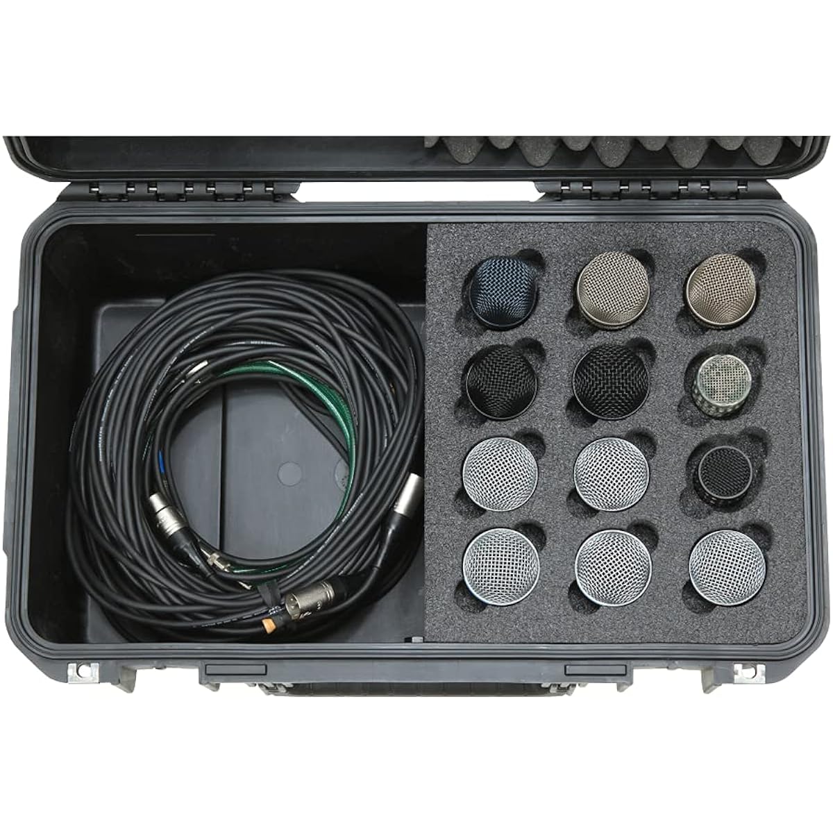 AKG 3I-2011-MC12 i Series Injection Molded Microphone Case with Foam for 12 Microphones with Storage Compartment