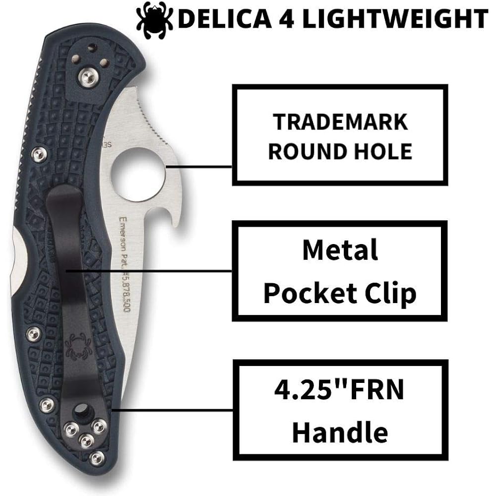 Spyderco Delica 4 Wave Straight Blade C11PGYW