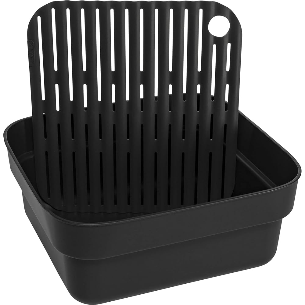 Brabantia Wash Up & Tray Drainer Bowl Drainer Tray Made in Belgium Dark Gray 302664 Size: Width 37.4 x Depth 34.4 x Height 16.1 cm