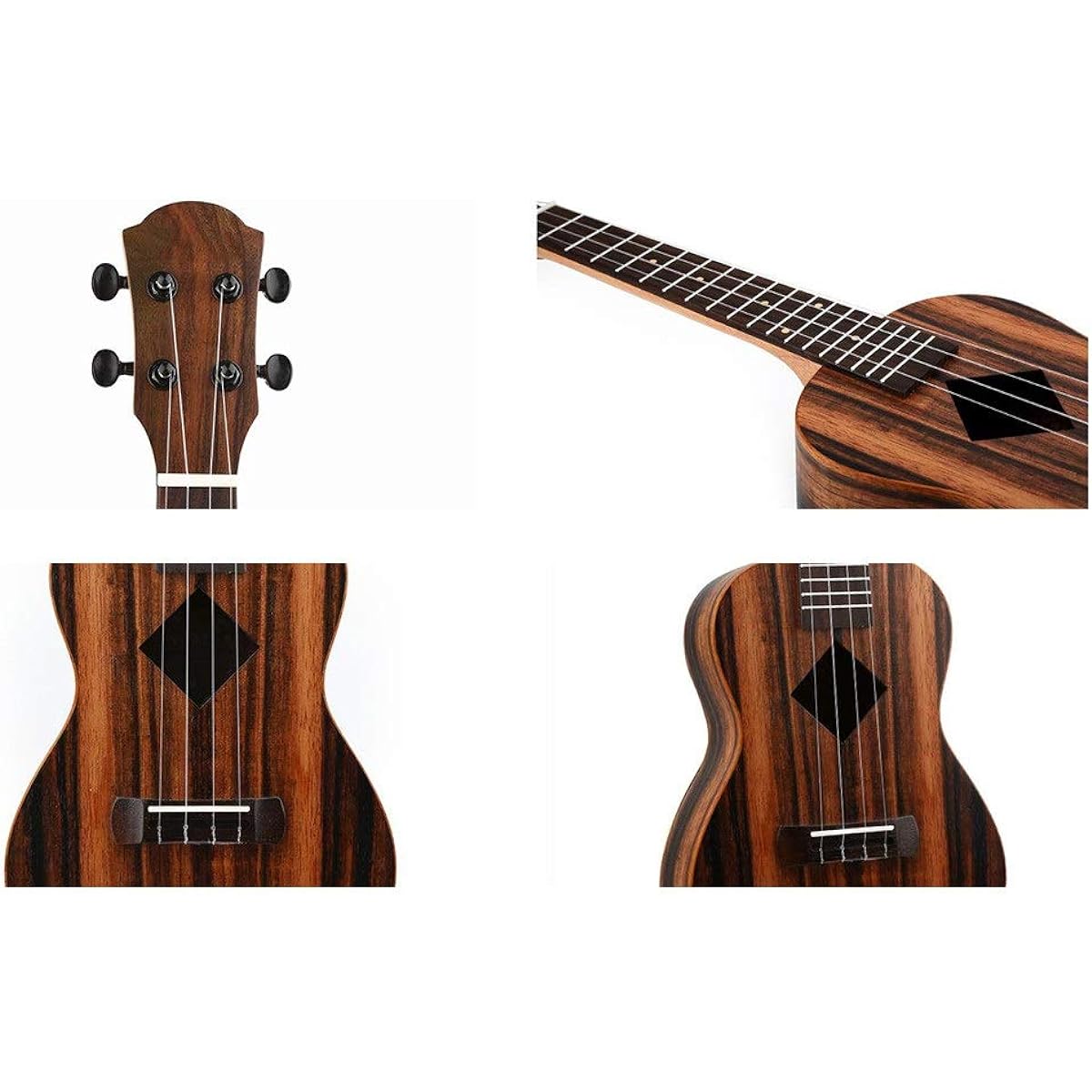 Ukulele 23 Inch Ebony Wood Carbon Strings Concert Ukulele Uke Hawaii Kids Small Guitar with Gig Bag Kids Adults Beginners Ukulele Sopra (Color: Wood, Size: 23 inches)