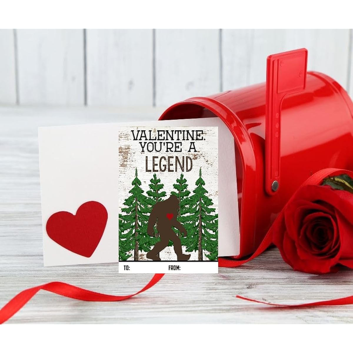 Bigfoot Themed Valentine's Day Card Set - Set of 25 Valentine's