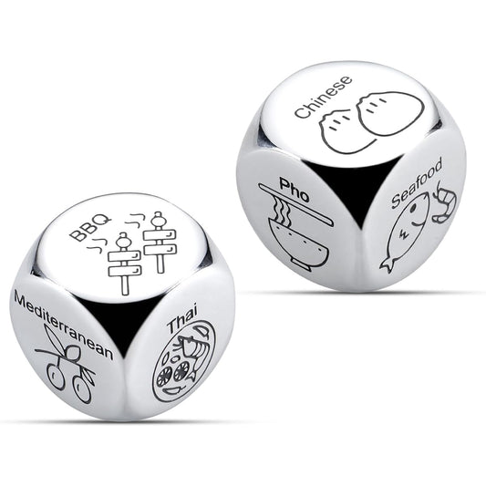 2 Food Decision Dice Anniversary Date Night Gifts for Men Women Couples Valentine's Day Gifts for Him Her Christmas Birthday Gifts for Husband Wife Boyfriend Girlfriend Funny Gifts