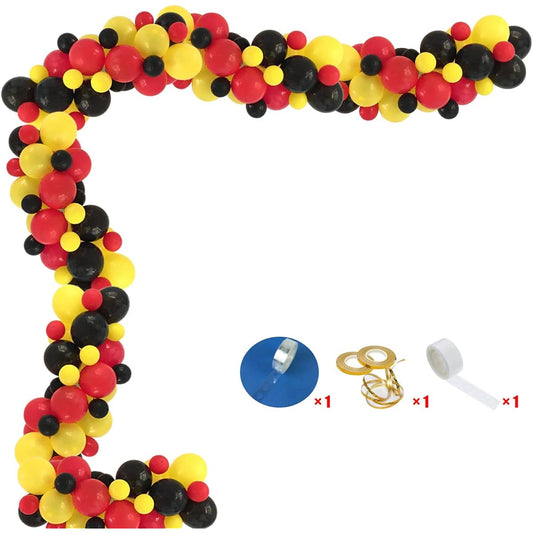 120pcs Latex Balloons Red Black Yellow Balloons for Birthday Wedding Baby Shower Party Decorations (Red Black Yellow)