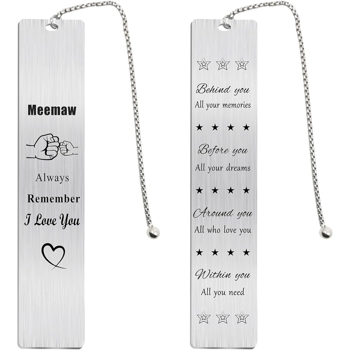 Jzxwan Gifts for Meemaw I Love My Meemaw Bookmarks Best Meemaw Mother's Day Gifts Birthday Gifts for Meemaw Personalized Christmas Presents