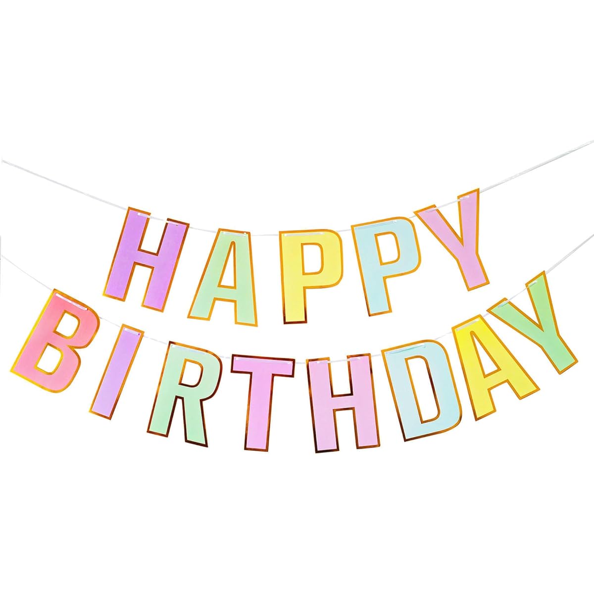 Pastel Happy Birthday Banner Assembled Rainbow Happy Birthday Sign Girls Pastel Birthday Party Decorations