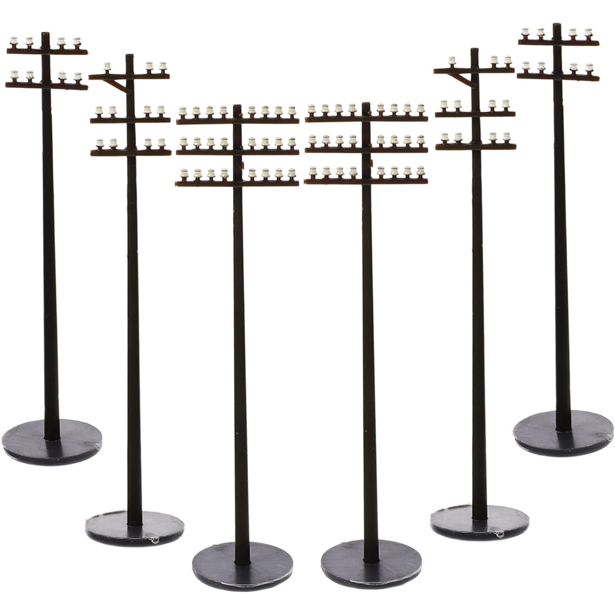 COHEALI Micro Landscape Garden Telephone Pole,Diorama Telephone Pole Railway Crosswalk Toy Train Accessories Mini Street Lamp O Gauge Model Sand Table Power Supply Abs for Kids 18pcs