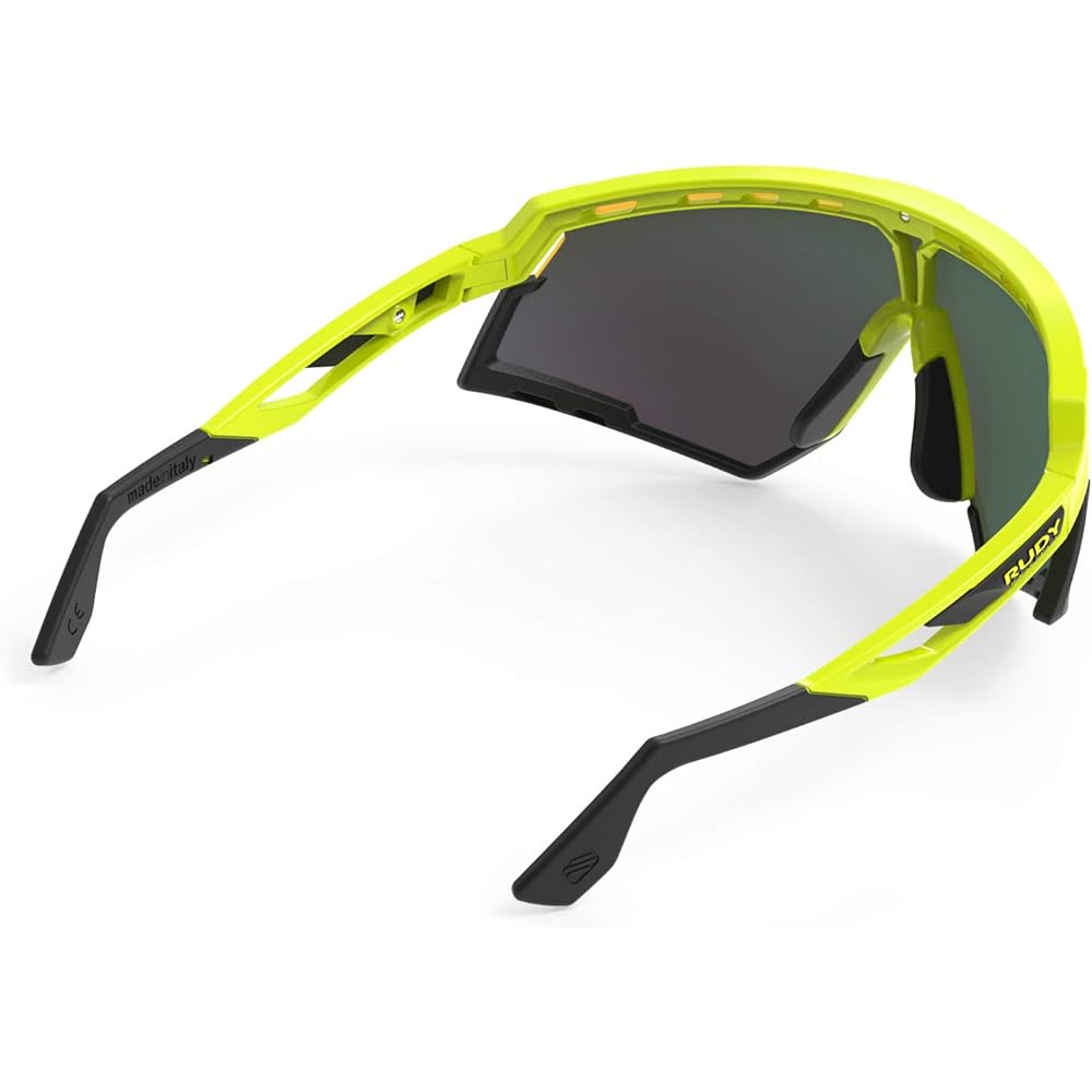 RUDYPROJECT Sports Sunglasses Defender Yellow Fluo Gloss Frame/Bumper Black Multi Laser Orange Lens SP524076-0000