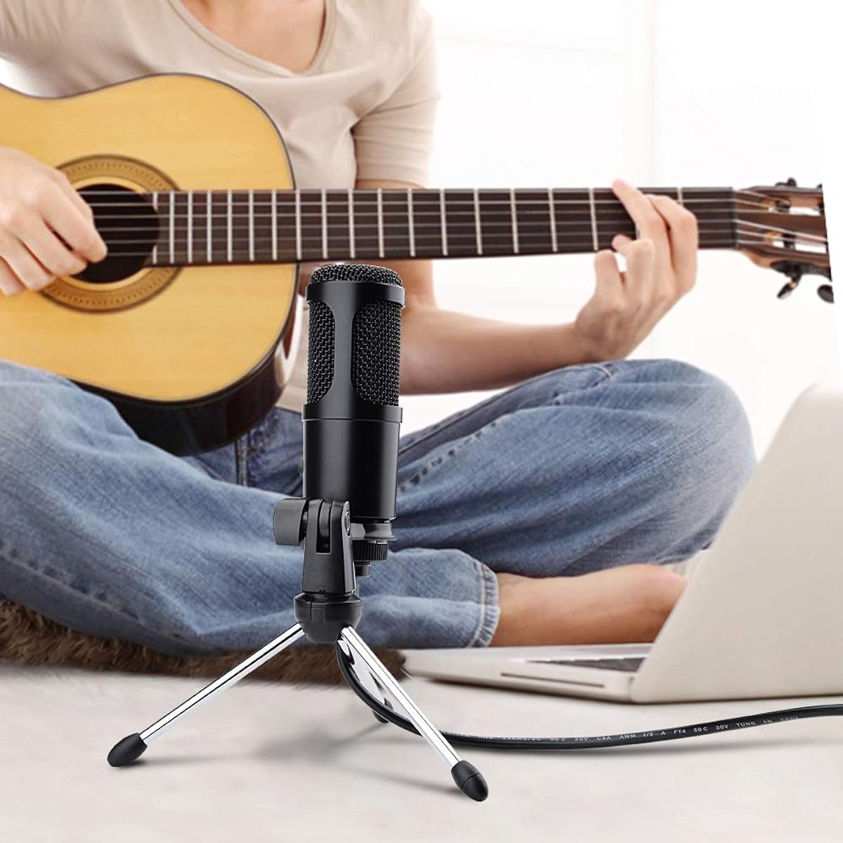 Microphone Recording USB Condenser Microphone PC Microphone Computer Laptop Voice Podcasting Microphone for Stand