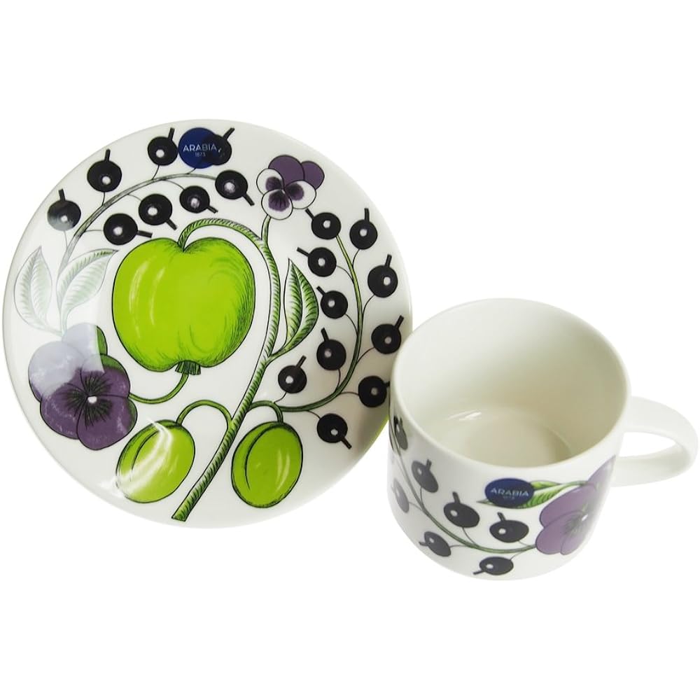 Arabia (ARABIA) (ARABIA) Paratissi Purple Coffee Cup and Saucer 180cc [Parallel Import] 64-1180-100366-6/100367-3