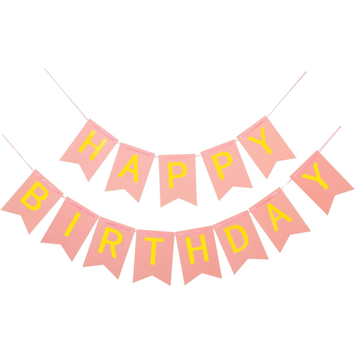 WESTGO Birthday Decorations Pink and Gold Premium Quality Happy Birthday Banner with Gold Bling Letters Reusable Birthday Party Supplies Perfect for Kids Girls Women
