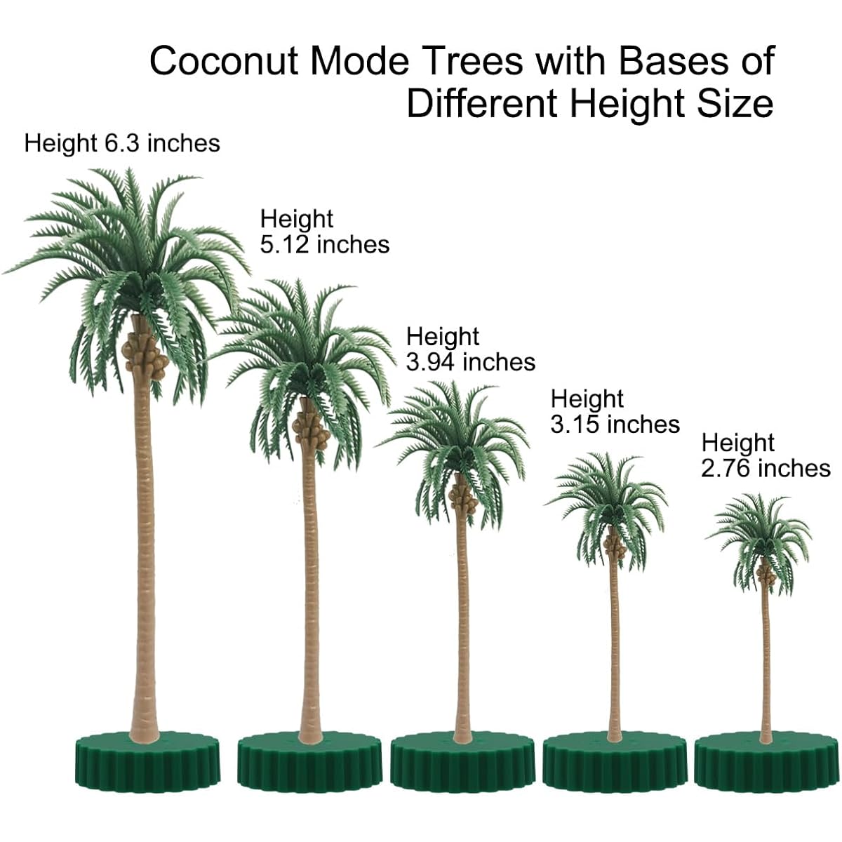 Model Tree Decor Kit Hobby Train Scenery Set Artificial Miniature Palm Trees Palm Trees Weeping Oak Pine Plants with Green Leaves and Base Moss Scenery Tunnel Building Decor AnyBack 15