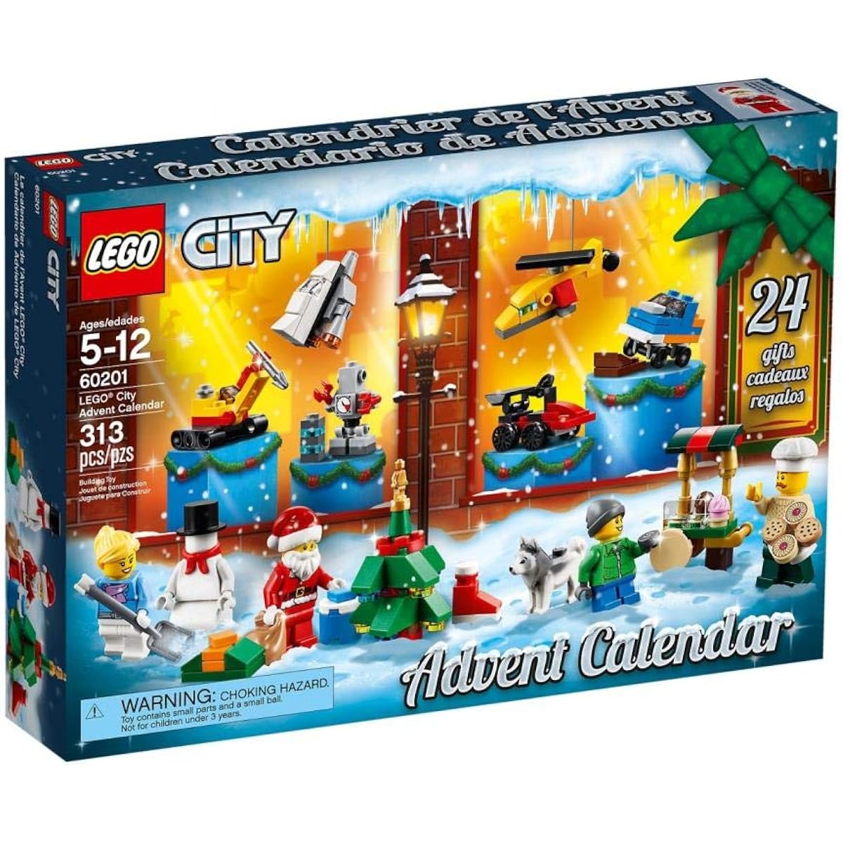 LEGO City Advent Calendar 60201 2018 Edition Minifigures Small Building Toy Christmas Countdown Calendar for Kids (313 Pieces)