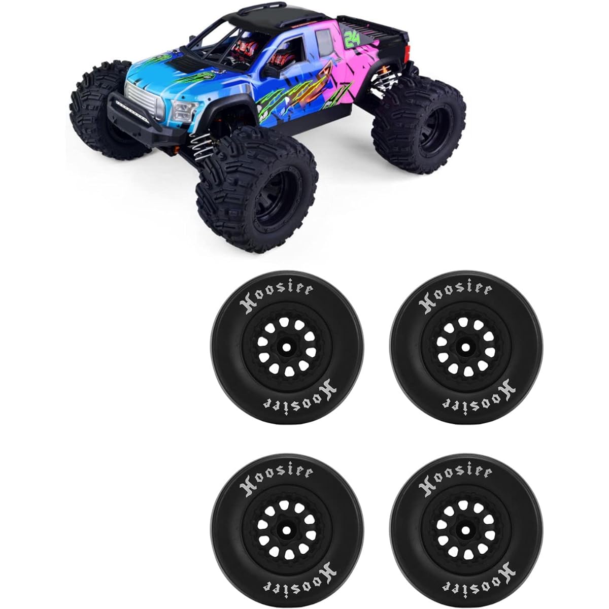 RiToEasysports RC Wheel Tires 4pcs 1/10 Scale Plastic Wheel Hubs for 1/10 Off-Road Remote Control Car Upgrade Parts