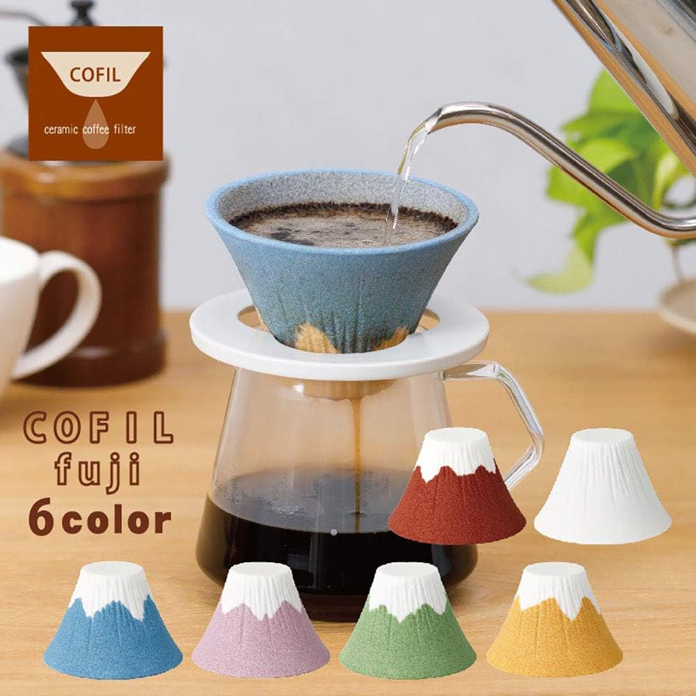 COFIL fuji ceramic coffee filter dripper with dedicated base and saucer red 1390400505