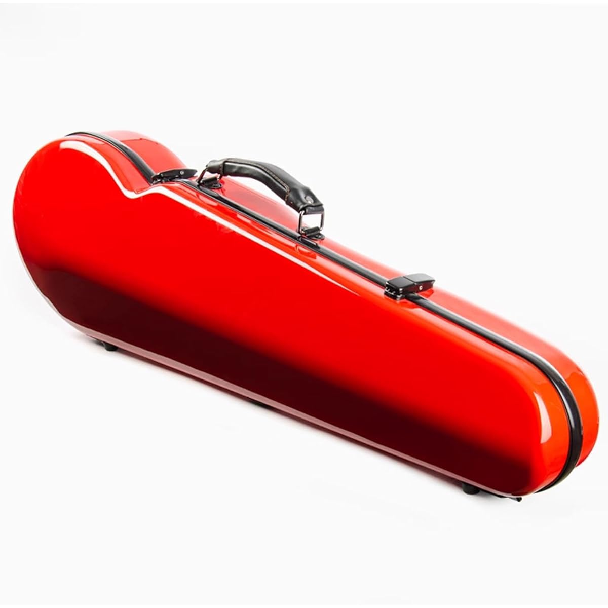 Violin Case with Built-in Hygrometer, 4/4 Full Size Violin Hard Case, Violin Protection Box, Professional Lightweight Portable Hard Case Violin Bag, Violin Backpack, Carrying Bag, Spacious Compartment and Adjustable Straps with Leather Handle, Red