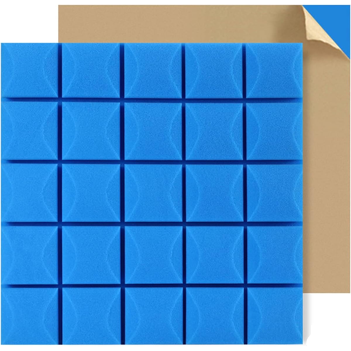 Wall Decorative Acoustic Panels, Self-Adhesive Fireproof Sound Absorbing Cotton High Density Soundproof Foam for Home Theater or Cinema, Easy to Install (Black 50*50*3CM)