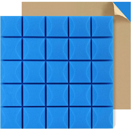 Wall Decorative Acoustic Panels, Self-Adhesive Fireproof Sound Absorbing Cotton High Density Soundproof Foam for Home Theater or Cinema, Easy to Install (Black 50*50*3CM)