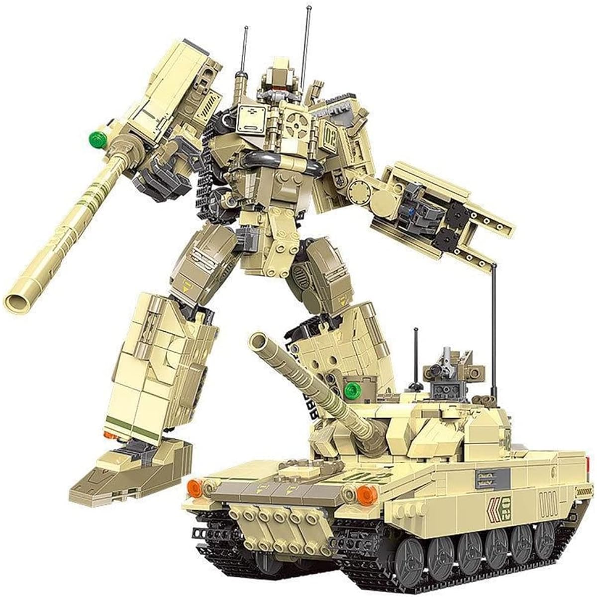 General Jim's Robot or Tank 2 in 1 Building Blocks Block Model or Playset 769 Modular Building Block Set Robot/Tank Brick MOD Model Building Block Set for Robot and Tank Fans
