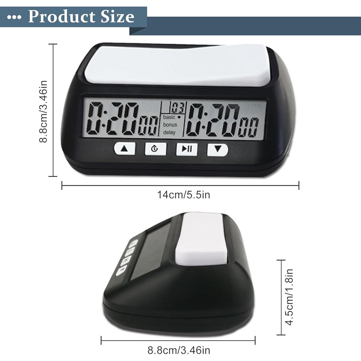 Chess Clock Digital Professional Chess Clock Timer with Alarm for Board Games Electronic Portable Count Up Down Timer Basic Delay Positive Time Function