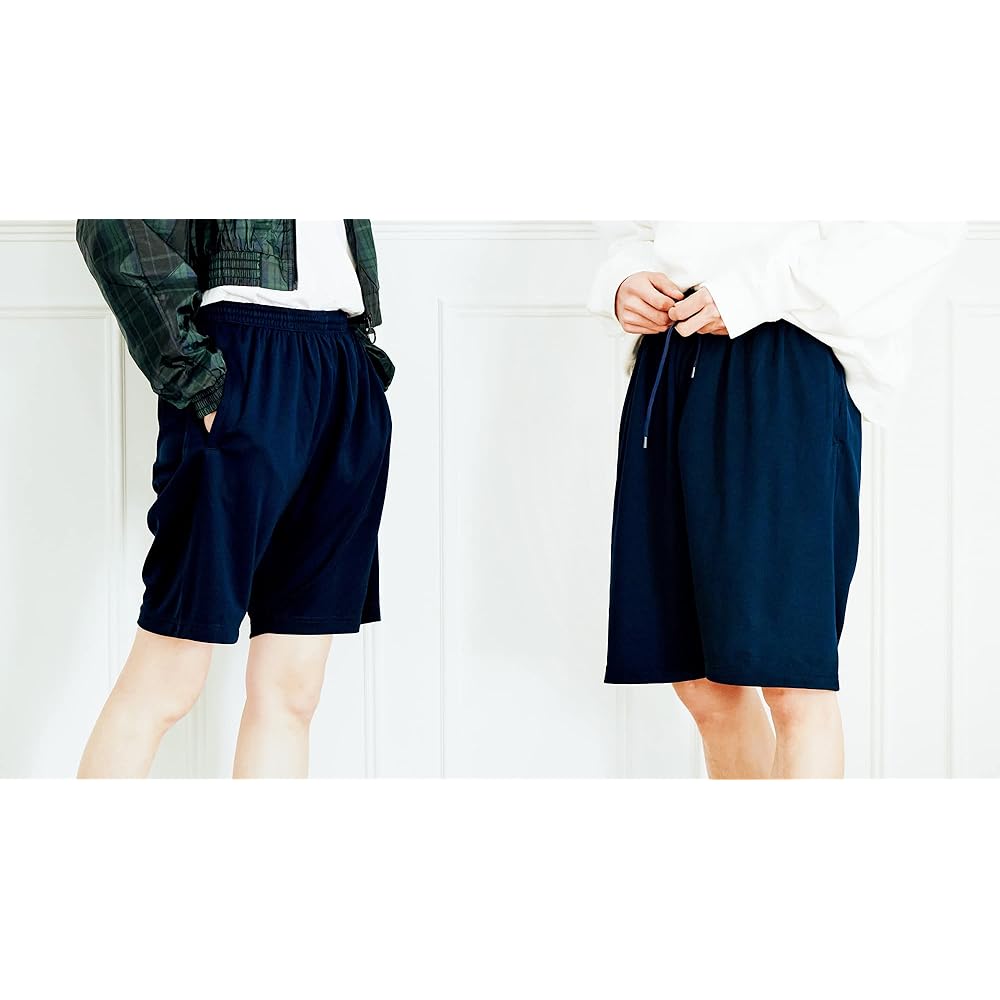 glimmer sweat-absorbent quick-drying training shorts, large size, 2-piece set, white/black LL