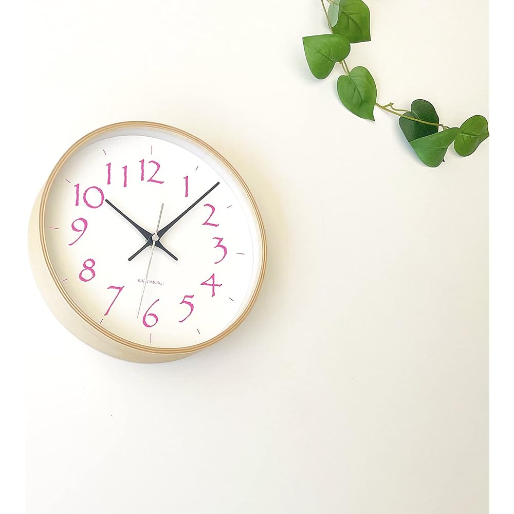 KATOMOKU plywood clock 20 radio clock sweep (continuous second hand) km-119LPRC φ252mm (light pink)