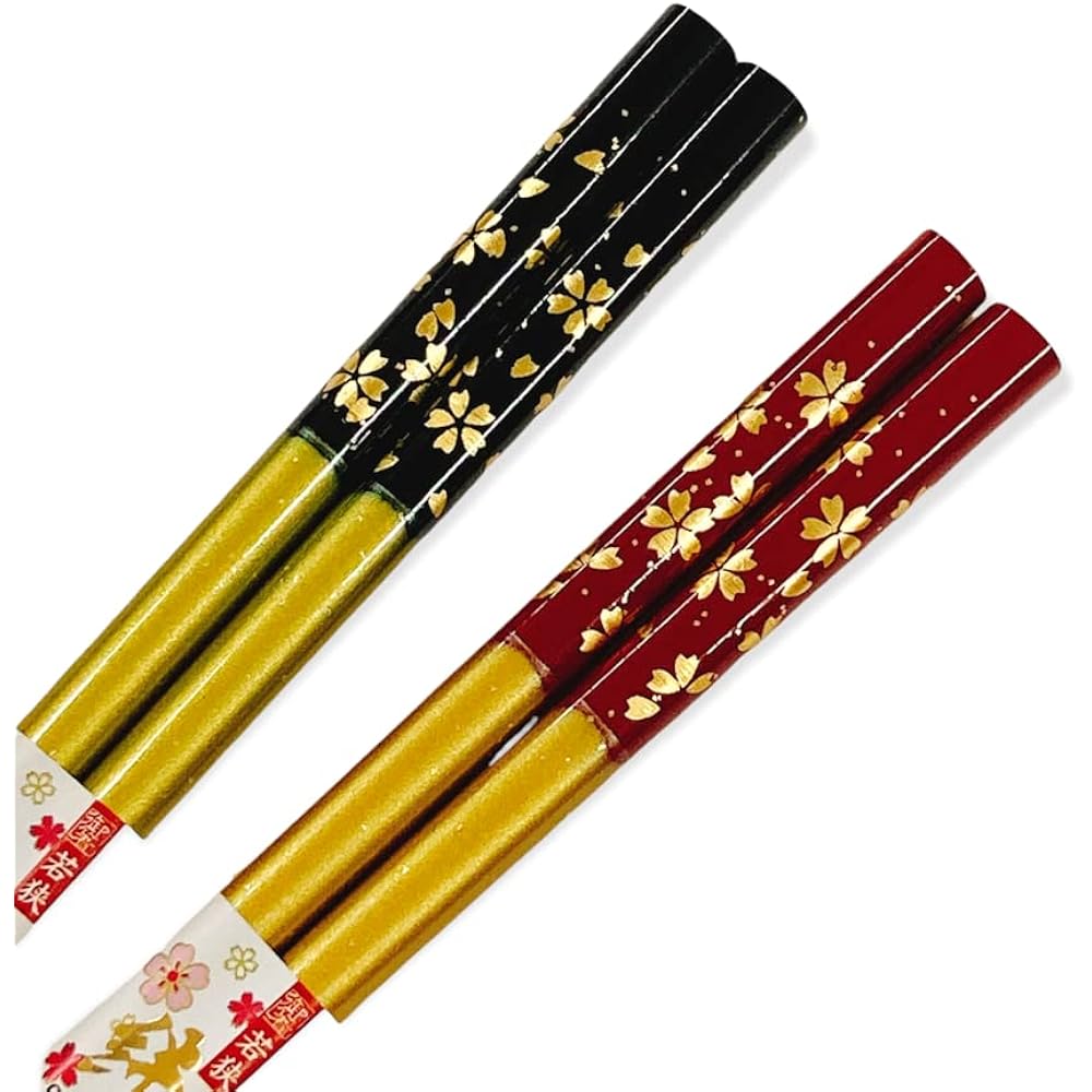 Couple chopsticks, Kinmaizakura, Dishwasher safe, Comes with designed paulownia box and wrapping, Gift for Grandpa and Grandma, Respect for the Aged Day, Birthday, 60th Birthday, Ancestry Celebration, Kishu Celebration, Umbrella Life Celebration [127]