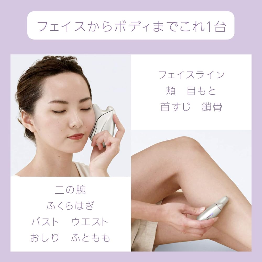 Panasonic facial beauty device, warming sensation, compatible with overseas countries, cordless, gold tone EH-SP21-N