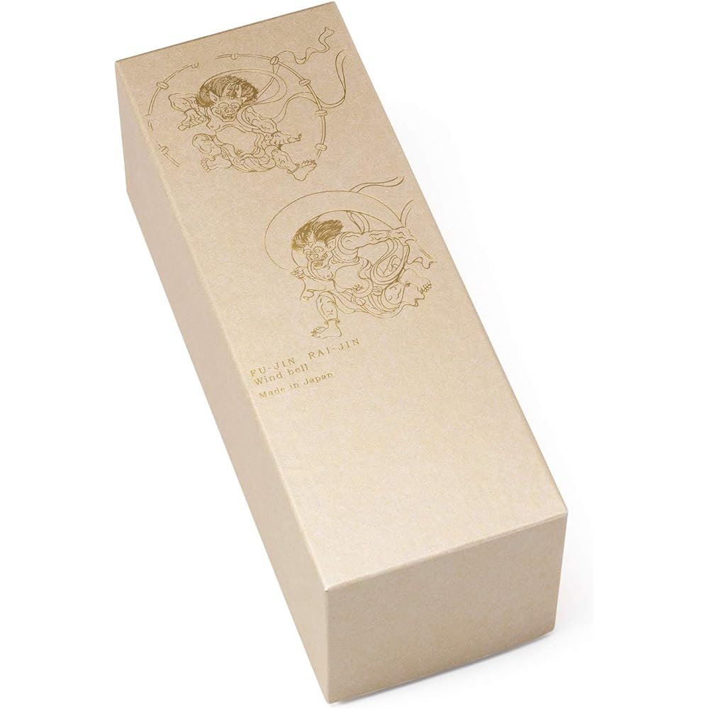 Adelia Wind Chime, Wind God and Thunder God [Premium Japanese Taste/Summer Tradition] Made in Japan, Comes in a Cosmetic Box, Birthday Gift, Present R-6116