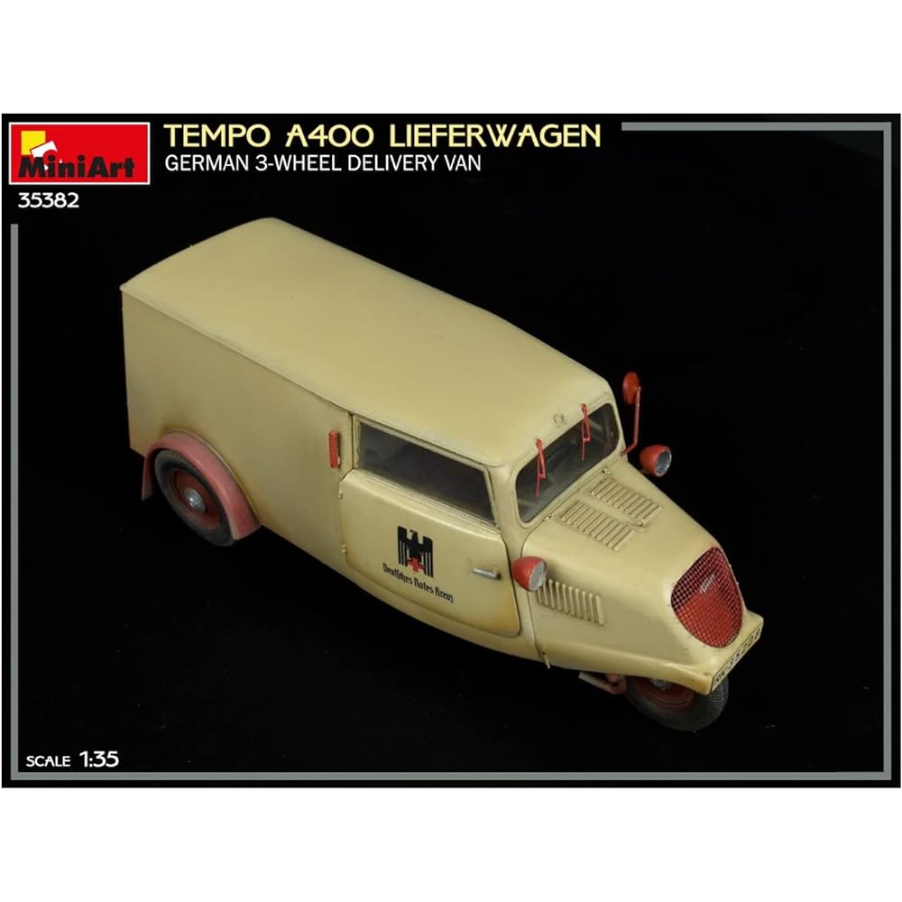 Miniart 1/35 Germany Tempo A400 Lieferwagen Delivery Three-Wheel Van Plastic Model MA35382 Molding Color