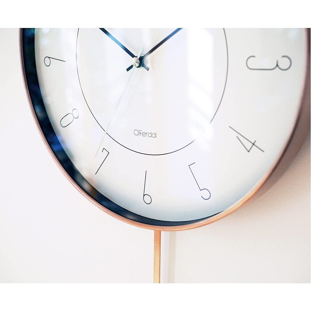 Interform Wall Clock Pendulum Clock CL-4200 Melina Copper Pink White Black W29 x H51 x D5.5cm