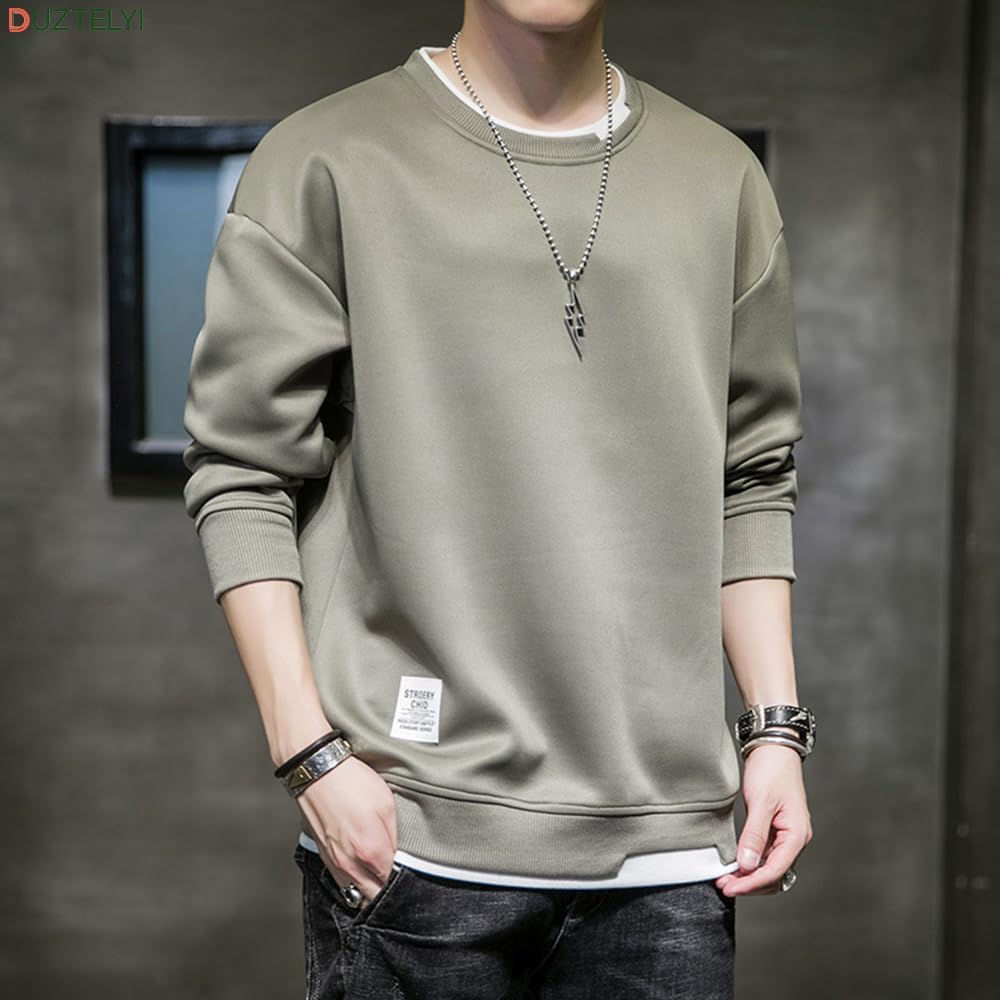 DUZTELYI Sweatshirt Men's Parka Long Sleeve T-Shirt Pullover Autumn Clothes Loose Casual Stylish Large Size Tops Spring Autumn Winter DU700