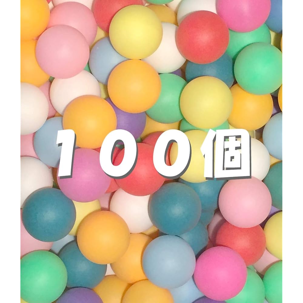 TAKASUE Ping Pong Balls Recreational Table Tennis Balls with Storage Bag Plastic Balls Plain Colorful 100 Pieces