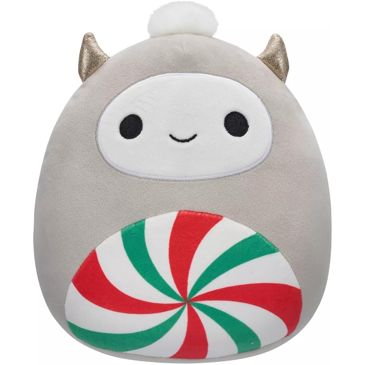 Squishmallows Christmas Holiday Nissa 8" Grey Yeti with Peppermint Swirl Belly Small Stuffed Animal