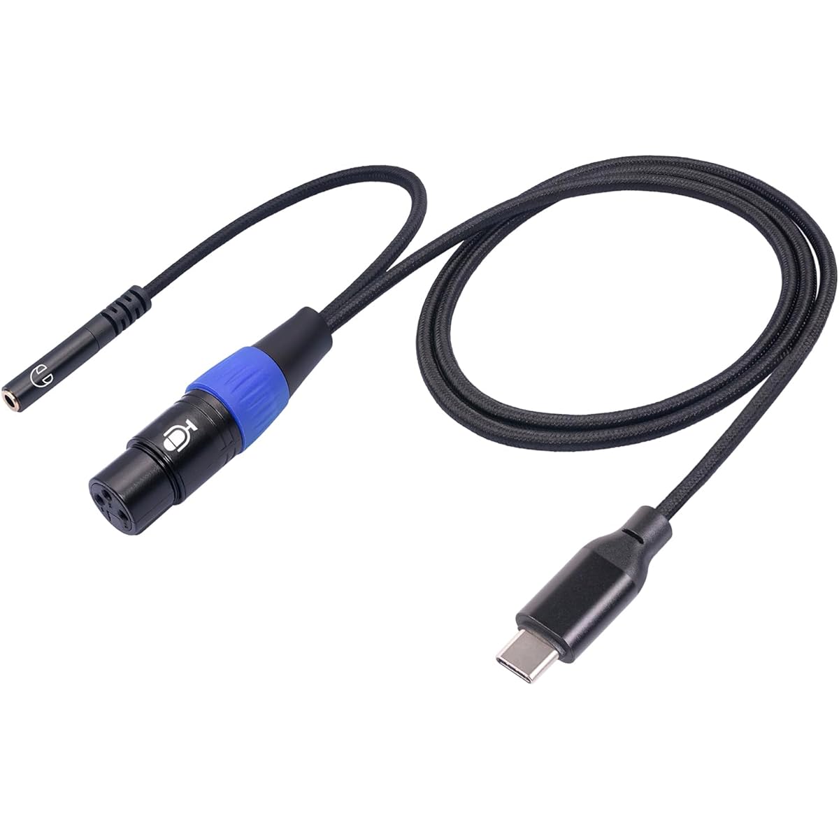 3.3ft XLR to USB C Digital Interface USB C to XLR Female Microphone Cable 3.5mm (1/8) Female Stereo Output Adapter USB C to 3.5mm Headphone Cable & XLR Female Microphone Record Cable for Smartphones