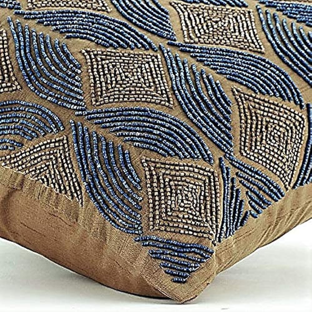 The Home Centric Cushion Cover Art Silk 45x45 cm Blue - Moroccan Blue