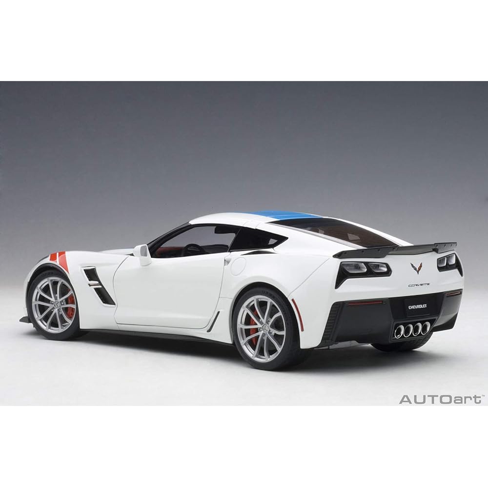AUTOart 1/18 Chevrolet Corvette C7 GranSport White/Blue Stripe Red Hashmark